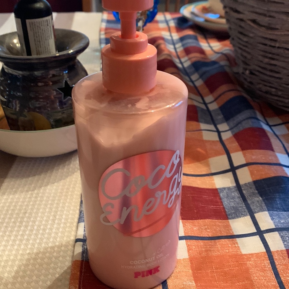 Pink body lotion. Used twice